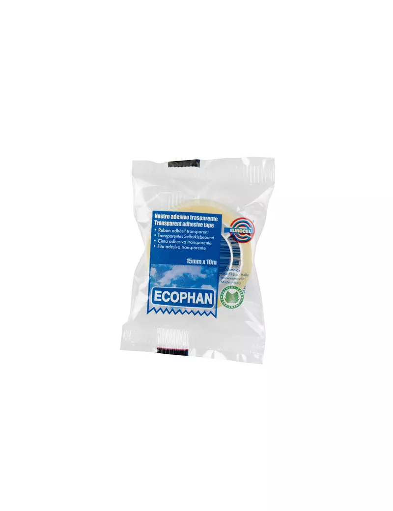 Nastro Adesivo Ecophan Eurocel - 15 mm x 10 m - 001416147 (Trasparente Conf. 30)