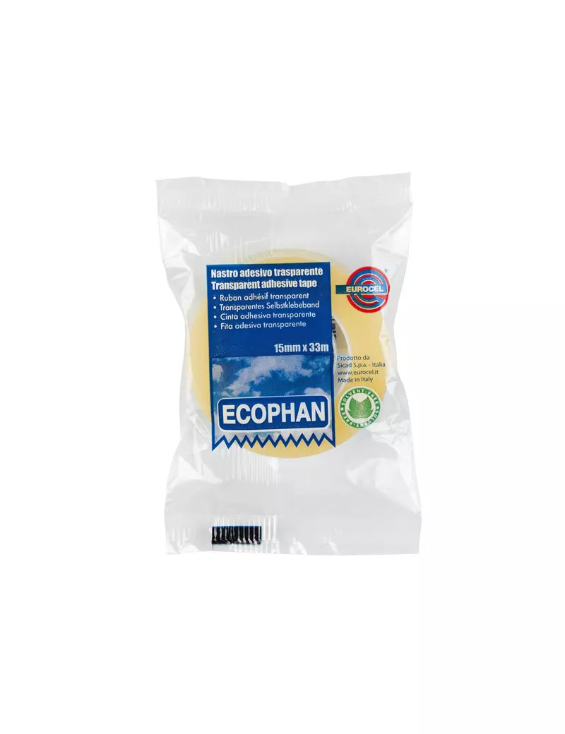 Nastro Adesivo Ecophan Eurocel - 15 mm x 33 m - 001416153 (Trasparente Conf. 10) Nastro Adesivo Ecophan Eurocel - 15 mm x 33 m - 001416153 (Trasparente Conf. 10)