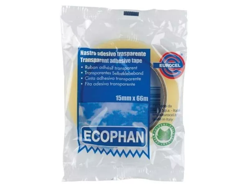 Nastro Adesivo Ecophan Eurocel - 15 mm x 66 m - 001417158 (Trasparente Conf. 10) Nastro Adesivo Ecophan Eurocel - 15 mm x 66 m - 001417158 (Trasparente Conf. 10)