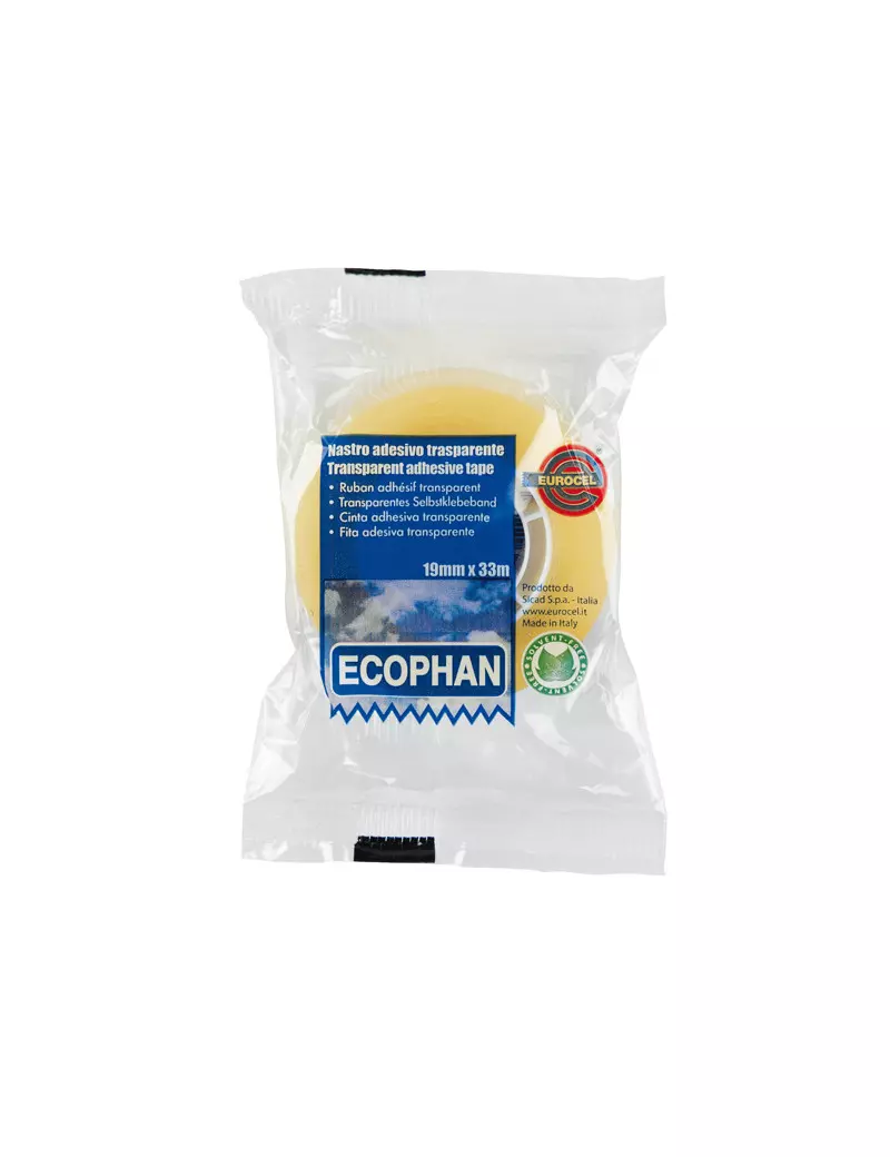 Nastro Adesivo Ecophan Eurocel - 19 mm x 33 m - 001416203 (Trasparente Conf. 8)