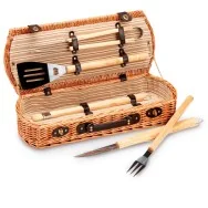 Set Barbecue Garden Friend - Valigetta in Vimini - C951033 (Marrone)