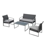 Set Salotto per Esterni Alecante Garden Friend - S1304523 (Conf. 4 Bianco e Grigio)