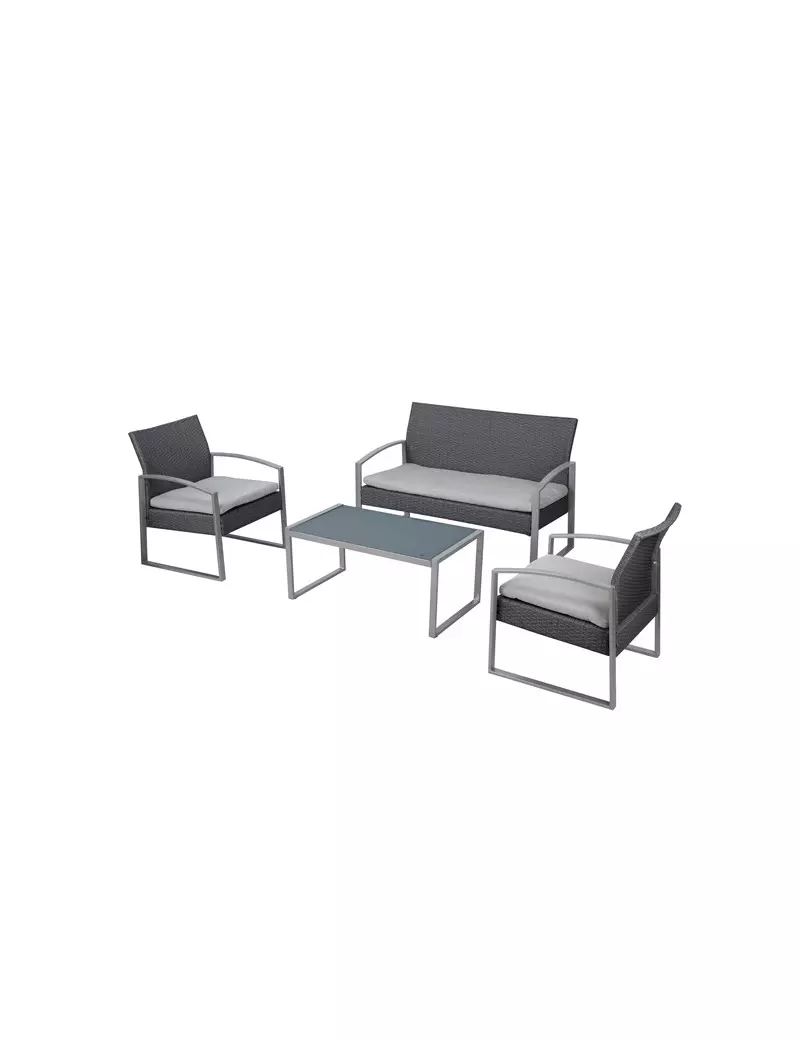 Set Salotto per Esterni Alecante Garden Friend - S1304523 (Conf. 4 Bianco e Grigio) Set Salotto per Esterni Alecante Garden Friend - S1304523 (Conf. 4 Bianco e Grigio)