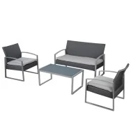 Set Salotto per Esterni Alicante Garden Friend - S1304522 (Conf. 4 Nero e Grigio)