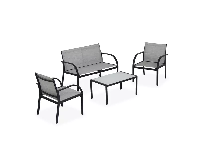 Set Salotto per Esterni Ankara Garden Friend - S1617067 (Conf. 4 Nero e Grigio)