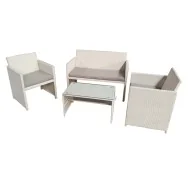 Set Salotto per Esterni Valencia Garden Friend - S1383023 (Conf. 4 Bianco e Grigio)