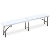 Panca Pieghevole in HDPE Garden Friend - 44x30x183 cm - P1714185 (Bianco)