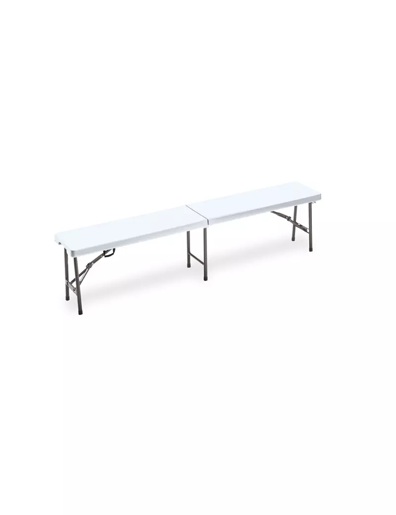 Panca Pieghevole in HDPE Garden Friend - 44x30x183 cm - P1714185 (Bianco)