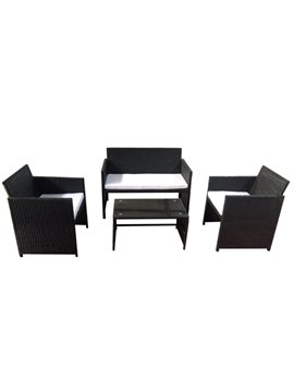 Set Salotto per Esterni Valencia Garden Friend - S1383022 (Conf. 4 Bianco e Nero)