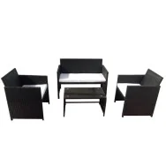 Set Salotto per Esterni Valencia Garden Friend - S1383022 (Conf. 4 Bianco e Nero)