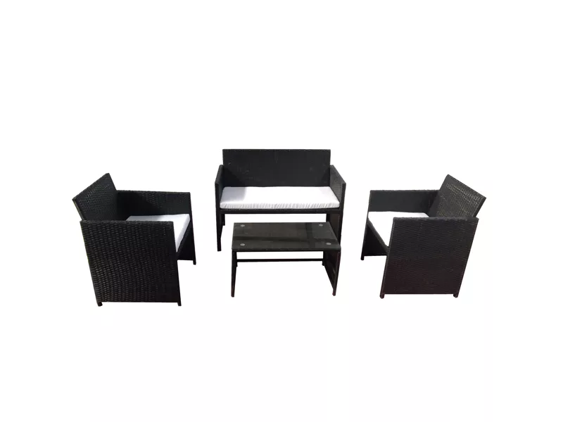 Set Salotto per Esterni Valencia Garden Friend - S1383022 (Conf. 4 Bianco e Nero)