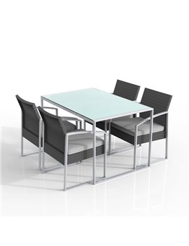 Set Pranzo per Esterni Bilbao Garden Friend - S1304592 (Conf. 5 Nero e Grigio)