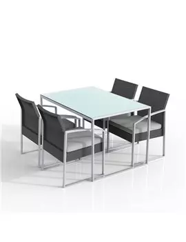 Set Pranzo per Esterni Bilbao Garden Friend - S1304592 (Conf. 5 Nero e Grigio)