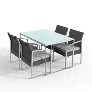 Set Pranzo per Esterni Bilbao Garden Friend - S1304592 (Conf. 5 Nero e Grigio)