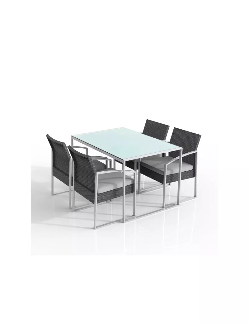 Set Pranzo per Esterni Bilbao Garden Friend - S1304592 (Conf. 5 Nero e Grigio) Set Pranzo per Esterni Bilbao Garden Friend - S1304592 (Conf. 5 Nero e Grigio)