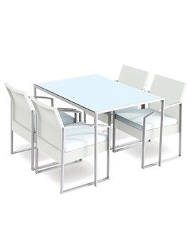 Set Pranzo per Esterni Bilbao Garden Friend - S1304593 (Conf. 5 Bianco e Grigio)