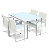 Set Pranzo per Esterni Bilbao Garden Friend - S1304593 (Conf. 5 Bianco e Grigio)