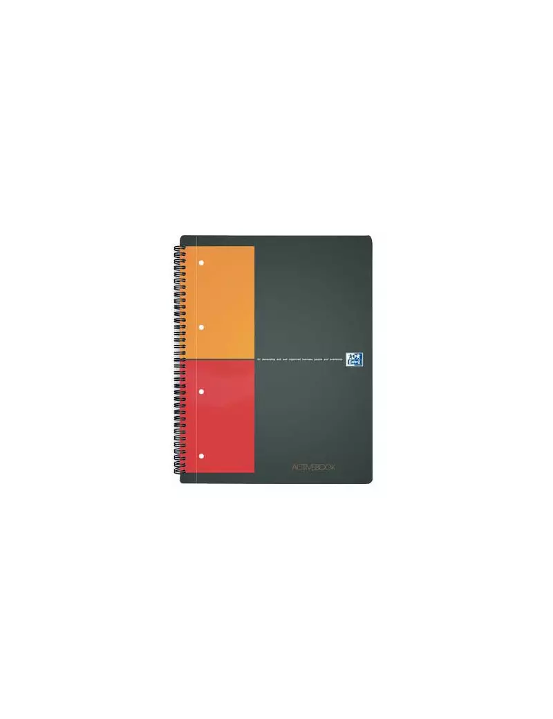 Blocco Spiralato Activebook International Oxford - A4+ - 80 Fogli - 5 mm con Margini - 100104329 (Grigio)