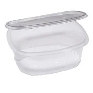 Contenitori Ovali in PET Cuki Professional - con Coperchio - 22,5x19,2x7,7 cm - 1507520001 (Trasparente Conf. 50)