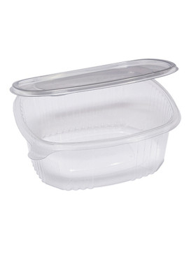Contenitori Ovali in PET Cuki Professional - con Coperchio - 16x13,5x6,2 cm - 1507207501 (Trasparente Conf. 50)