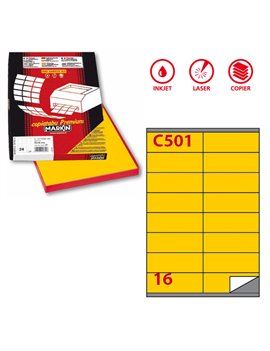 Etichette Adesive Markin - A4 - 105x36 mm - X210C501GI (Giallo Conf. 100)