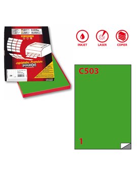 Etichette Adesive Markin - A4 - 210x297 mm - X210C503VE (Verde Conf. 100)