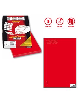 Etichette Adesive Markin - A4 - 210x297 mm - X210C503RO (Rosso Conf. 100)