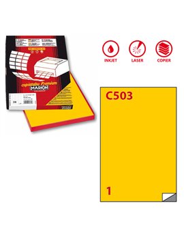 Etichette Adesive Markin - A4 - 210x297 mm - X210C503GI (Giallo Conf. 100)