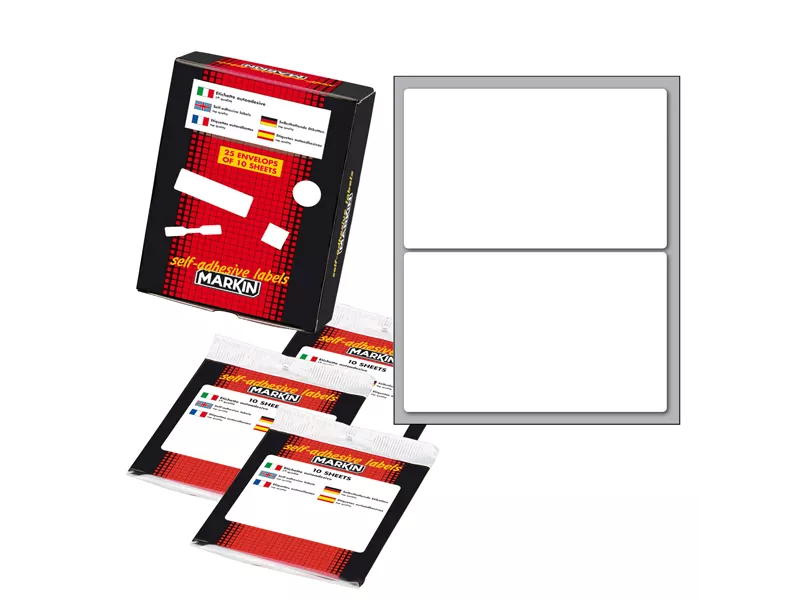 Etichette Adesive Markin - A4 - 115x70 mm - 10053 (Bianco Conf. 10)