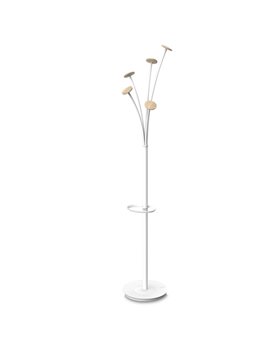 Appendiabiti da Terra Festival BC Alba - 5 Posti - 175 cm - PMFESTW BC (Bianco e Legno)