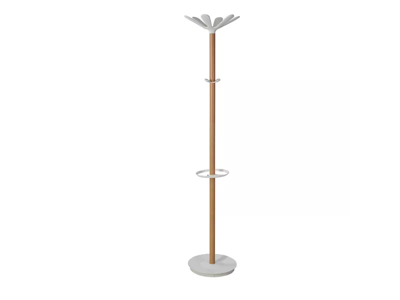 Appendiabiti da Terra Naho Alba - 6 Posti - 175 cm - PMNAHOW BC (Grigio e Legno)