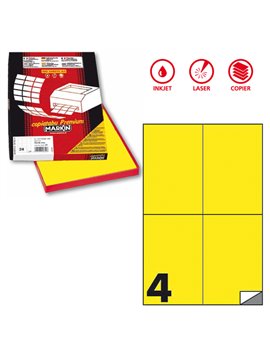 Etichette Adesive Markin - A4 - 105x48 mm - X210C519F-GI (Giallo Fluo Conf. 100)