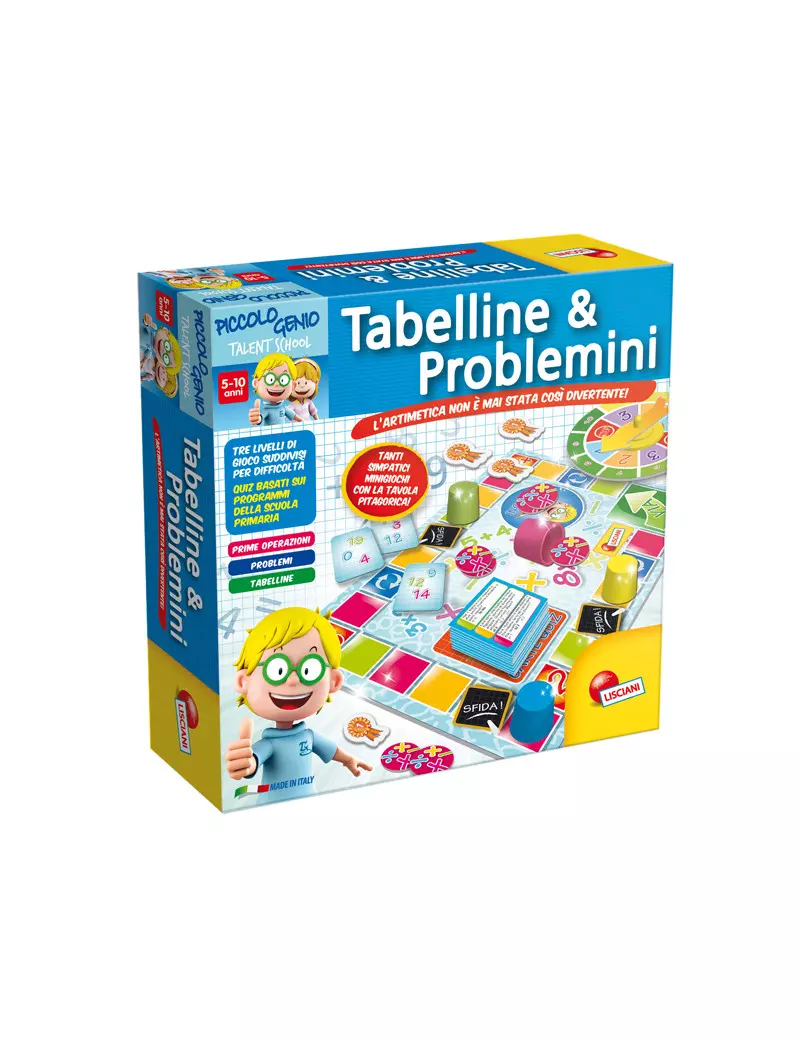 Tabelline e Problemini Piccolo Genio Talent School Lisciani - 48885 Tabelline e Problemini Piccolo Genio Talent School Lisciani - 48885