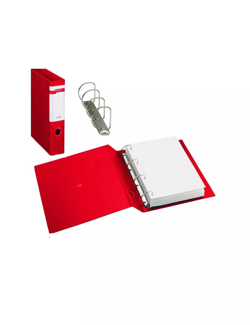 Raccoglitore Stelvio Sei Rota - A4 - 4 Anelli a D Ø25 mm - Dorso 3,5 cm - 37254412 (Rosso) Raccoglitore Stelvio Sei Rota - A4 - 4 Anelli a D Ø25 mm - Dorso 3,5 cm - 37254412 (Rosso)