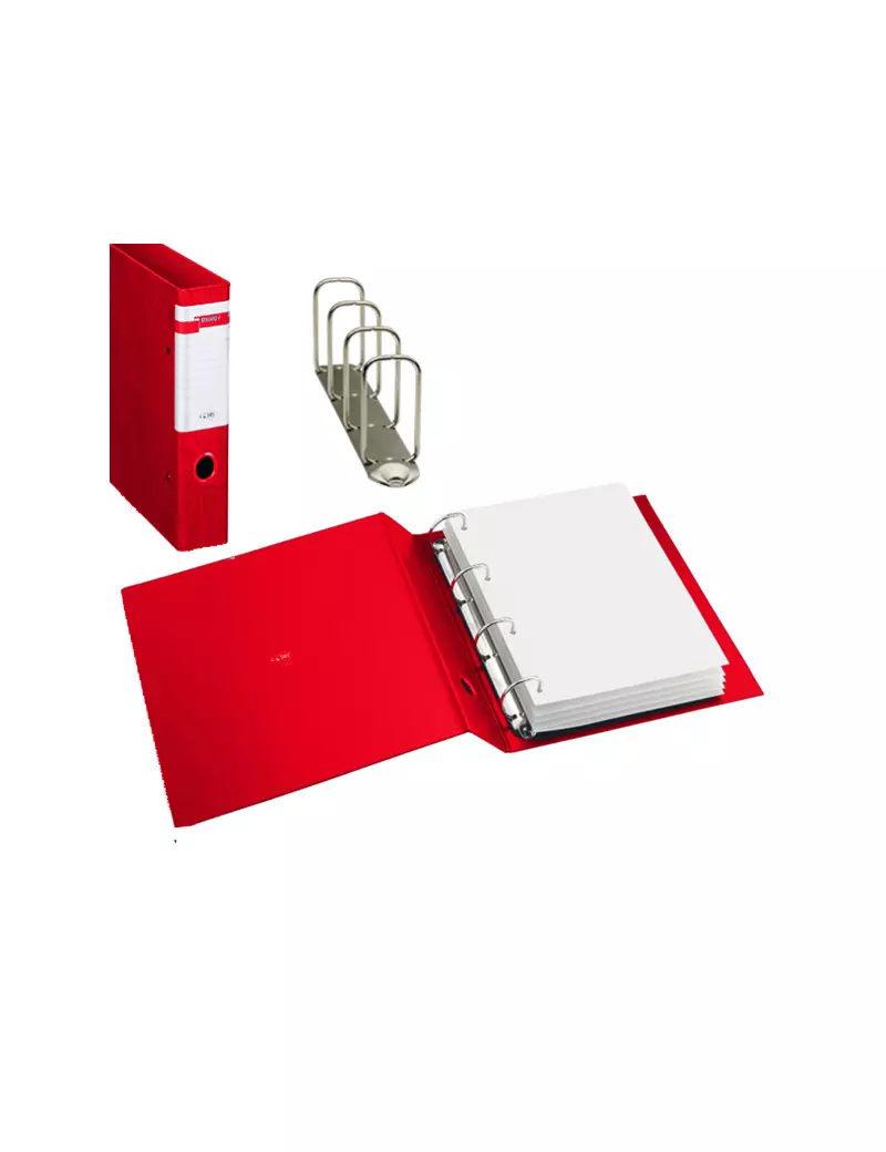 Raccoglitore Stelvio Sei Rota - A4 - 4 Anelli a Q Ø65 mm - Dorso 9 cm - 37654412 (Rosso) Raccoglitore Stelvio Sei Rota - A4 - 4 Anelli a Q Ø65 mm - Dorso 9 cm - 37654412 (Rosso)