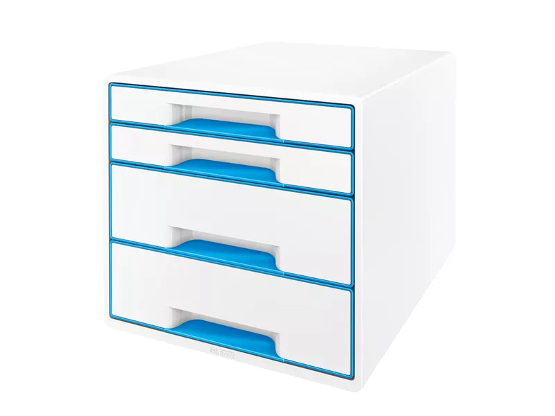 Cassettiera Drawer Cabinet Cube 4 Leitz - 28,7X27,36,3 cm - 4 Cassetti - 52132036 (Bianco e Azzurro) Cassettiera Drawer Cabinet Cube 4 Leitz - 28,7X27,36,3 cm - 4 Cassetti - 52132036 (Bianco e Azzurro)