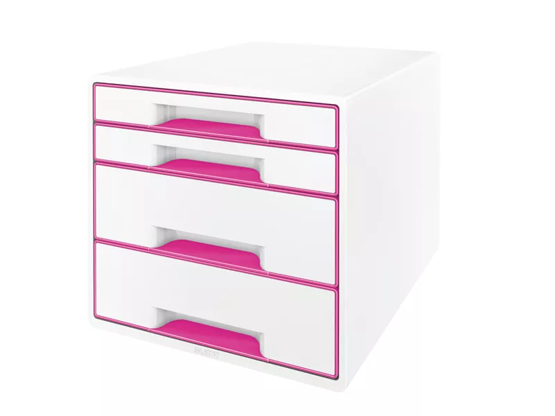 Cassettiera Drawer Cabinet Cube 4 Leitz - 28,7x27x36,3 cm - 4 Cassetti - 52132023 (Bianco e Fucsia) Cassettiera Drawer Cabinet Cube 4 Leitz - 28,7x27x36,3 cm - 4 Cassetti - 52132023 (Bianco e Fucsia)