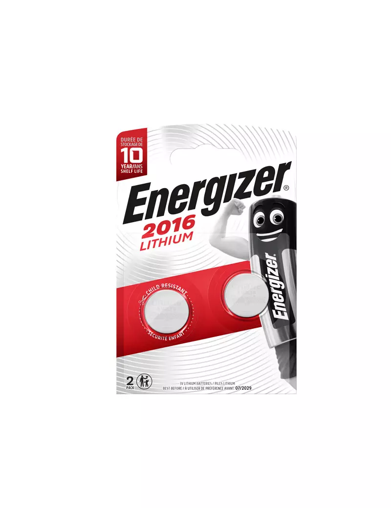 Pila Specialistica Energizer - CR2016 - 3V - E300789000 (Conf. 2) Pila Specialistica Energizer - CR2016 - 3V - E300789000 (Conf. 2)