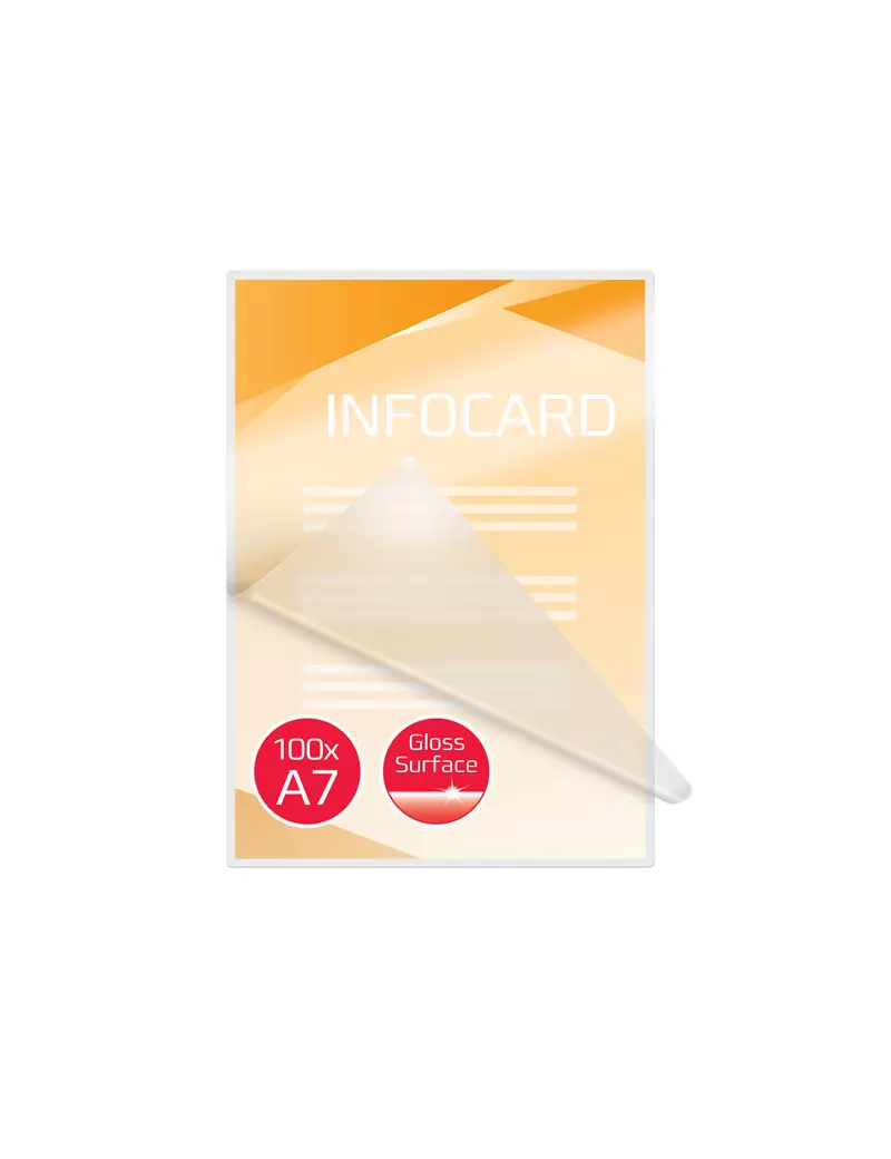 Pouches per Plastificatrici GBC - A7 Lucida - 125 micron - IB581076 (Trasparente Conf. 100) Pouches per Plastificatrici GBC - A7 Lucida - 125 micron - IB581076 (Trasparente Conf. 100)