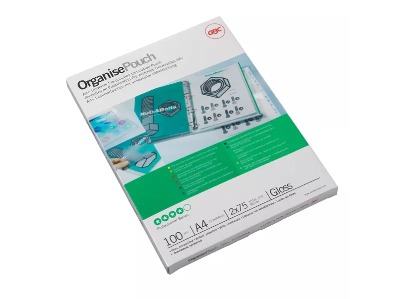 Pouches per Plastificatrici GBC - A4 Lucida - 75 micron - 3740400 (Trasparente Conf. 100)