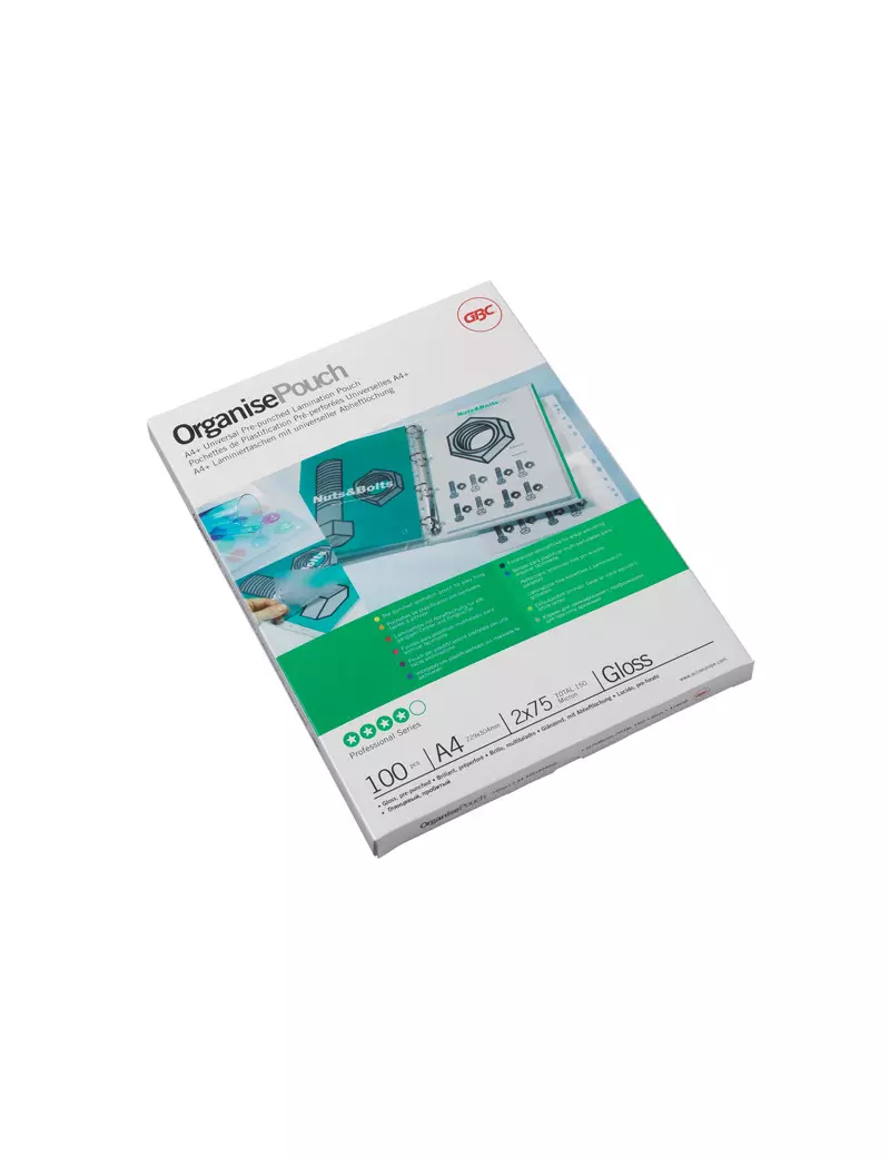 Pouches per Plastificatrici GBC - A4 Lucida - 75 micron - 3740400 (Trasparente Conf. 100) Pouches per Plastificatrici GBC - A4 Lucida - 75 micron - 3740400 (Trasparente Conf. 100)