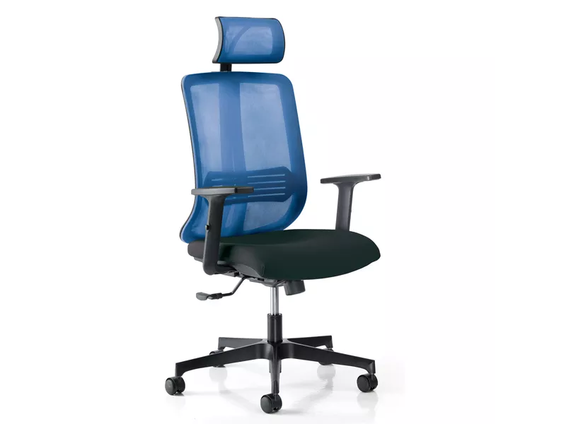 Sedia Semidirezionale Vertigo Unisit - con Poggiatesta - VRAPGM/BR2D/SB (Blu e Nero)