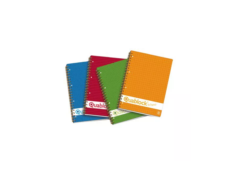 Blocco Spiralato Quablock Wire-o Pigna - A4 - 1R - 120 Fogli - 02000011R (Assortiti Conf. 5) Blocco Spiralato Quablock Wire-o Pigna - A4 - 1R - 120 Fogli - 02000011R (Assortiti Conf. 5)