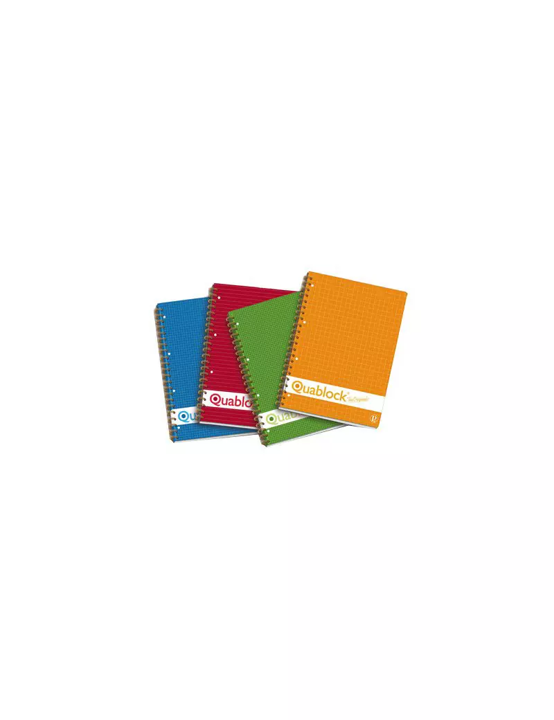Blocco Spiralato Quablock Wire-o Pigna - A4 - 1R - 120 Fogli - 02000011R (Assortiti Conf. 5) Blocco Spiralato Quablock Wire-o Pigna - A4 - 1R - 120 Fogli - 02000011R (Assortiti Conf. 5)