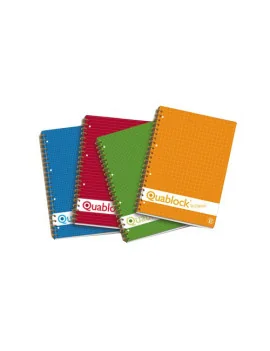 Blocco Spiralato Quablock Wire-o Pigna - A4 - 5 mm - 120 Fogli - 02000015M (Assortiti Conf. 5)