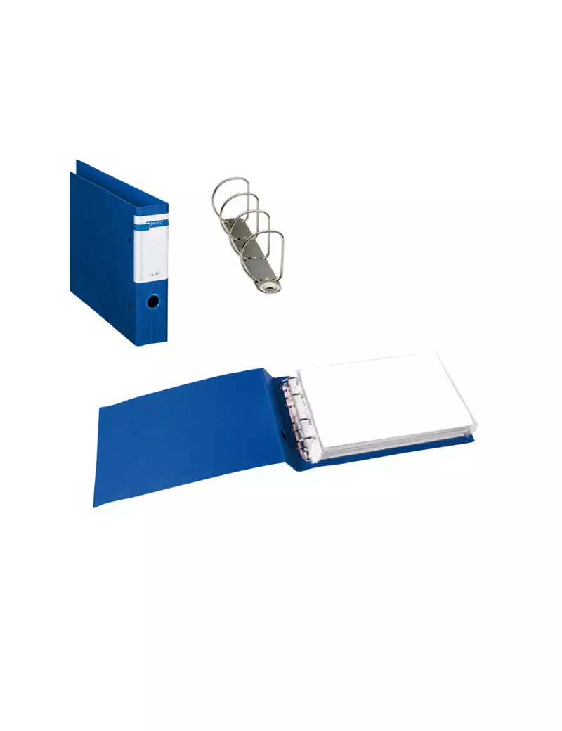 Raccoglitore Stelvio Sei Rota - A4 Orizzontale - 4 Anelli a D Ø40 mm - Dorso 6 cm - 37404507 (Blu) Raccoglitore Stelvio Sei Rota - A4 Orizzontale - 4 Anelli a D Ø40 mm - Dorso 6 cm - 37404507 (Blu)