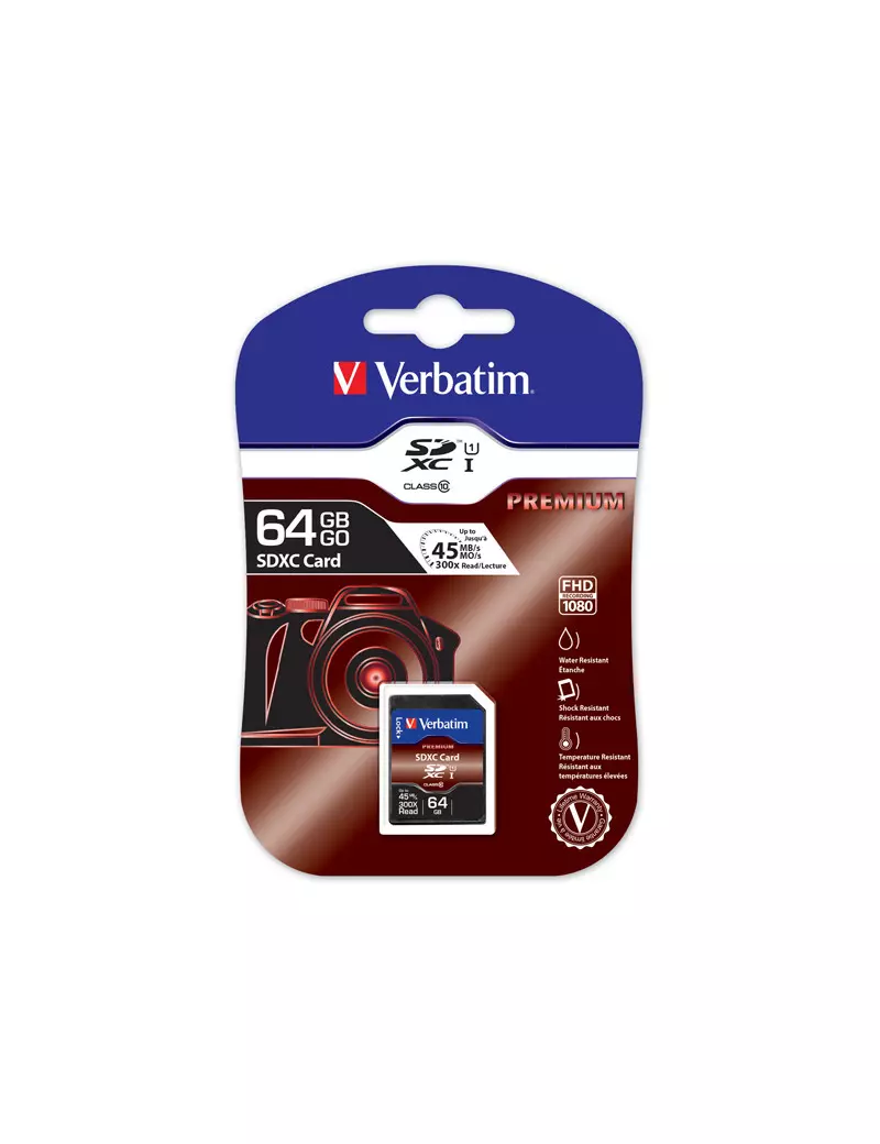 SD Memory Card Verbatim - SDXC Class 10 - 64 GB - 44024