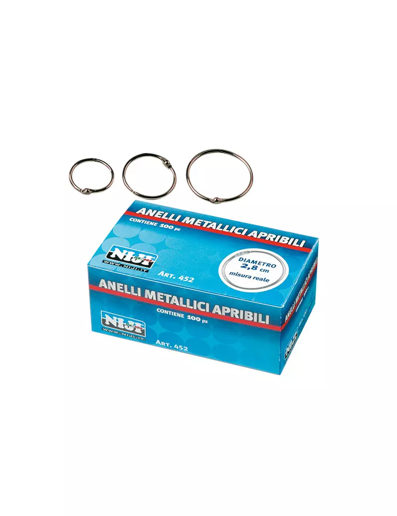 Anelli Metallici Niji - 40 mm - 454 (Conf. 100) Anelli Metallici Niji - 40 mm - 454 (Conf. 100)