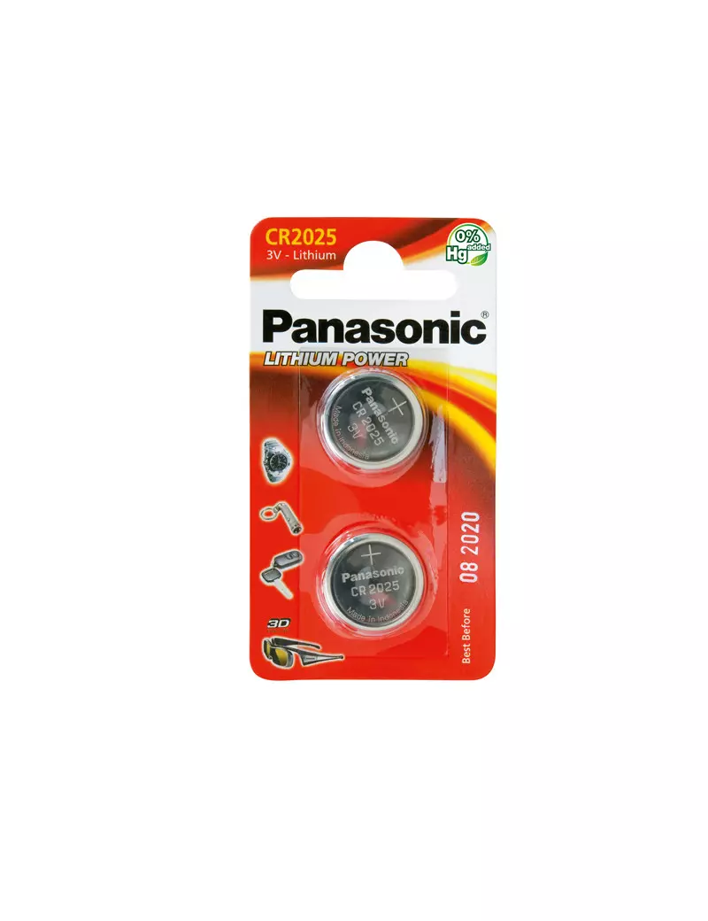 Pila Specialistica Panasonic - CR2025 - 3V - C302025 (Conf. 2)