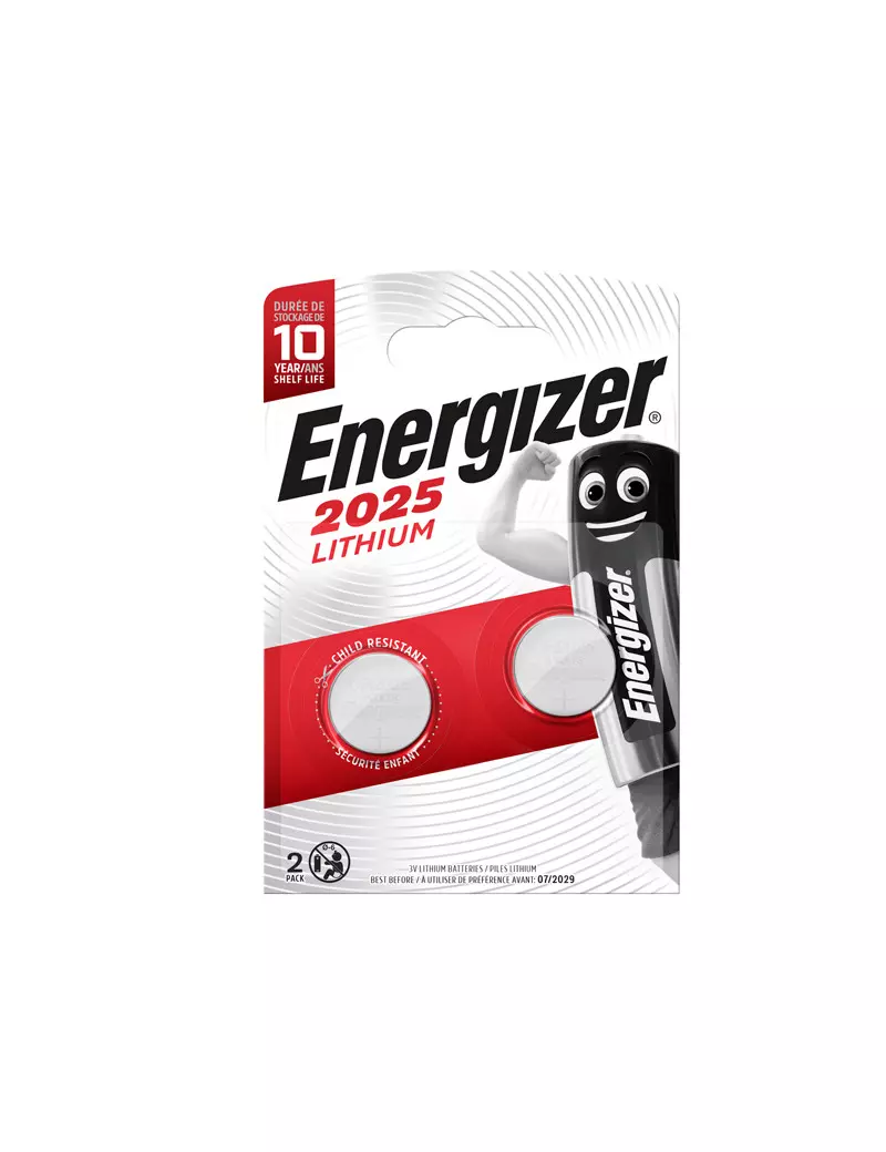 Pila Specialistica Energizer - CR2025 - 3V - E300788900 (Conf. 2) Pila Specialistica Energizer - CR2025 - 3V - E300788900 (Conf. 2)